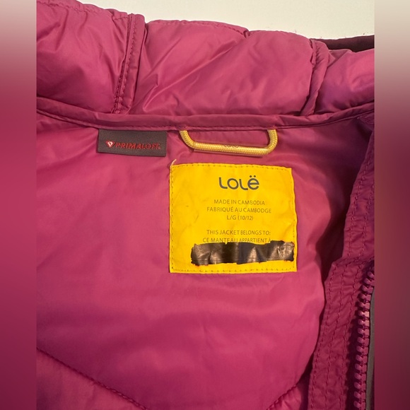 Lole Hooded Light Weight Packable Jacket kids , dark fuchsia size L (10/12) - Picture 5 of 9